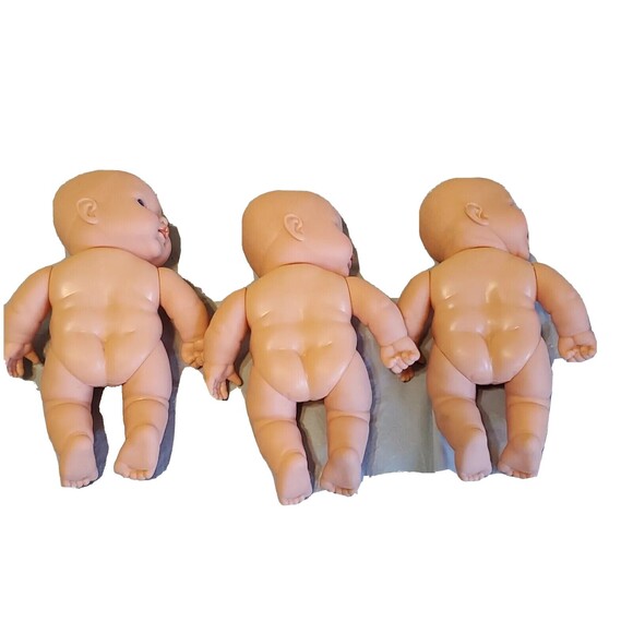Anatomically Correct  Lot Of 3 Chubby Baby Girls 9" Nice Eyes Doll TR-16 945 - Picture 3 of 16